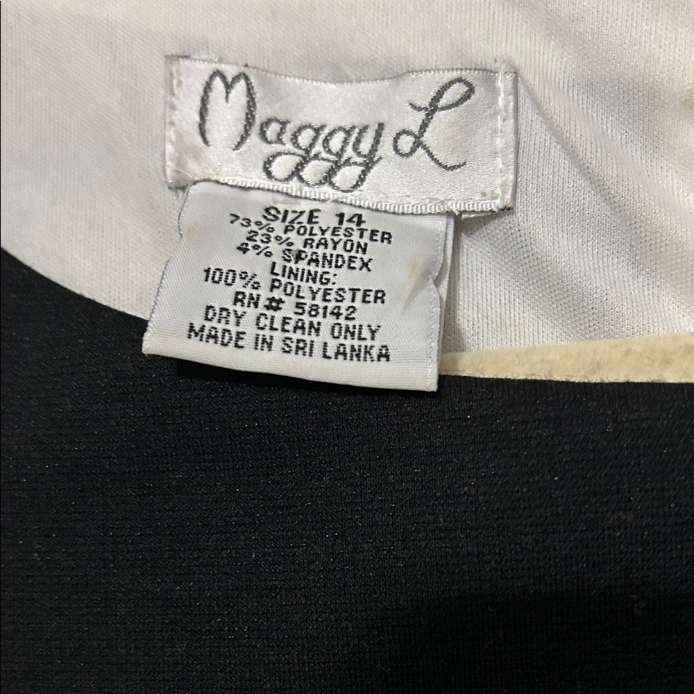 Maggy London Black and White Mini Dress with Tan Accents - Picture 2 of 5